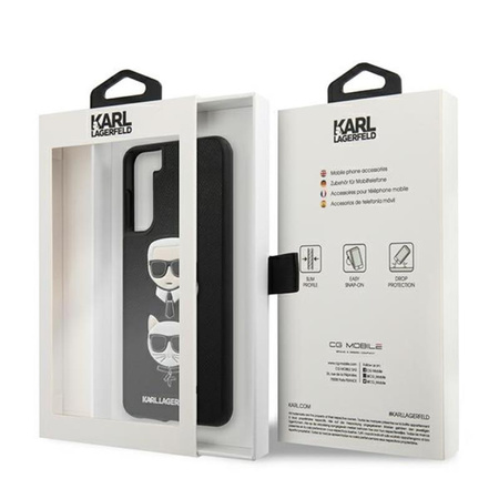 Karl Lagerfeld Saffiano Karl & Choupette Heads - Samsung Galaxy S21 Case (black)