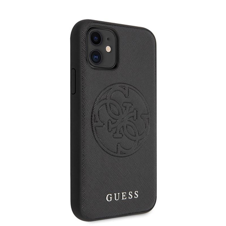 Guess Saffiano 4G Circle Logo - iPhone 11 Tasche (schwarz)