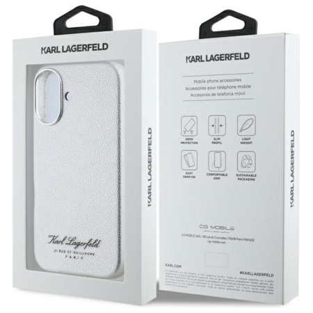 Karl Lagerfeld Hotel RSG - Coque pour iPhone 16 (gris)