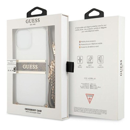 Guess 4G Gold Stripe Crossbody - iPhone 13 Pro Max Case