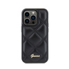 Guess Logo métal matelassé - Coque iPhone 15 Pro (noir)