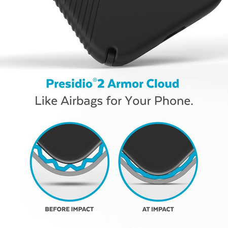 Speck Presidio2 Grip - protiskluzové pouzdro pro iPhone 14 Pro (černé / černé / bílé)