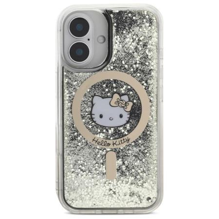 Hello Kitty Liquid Glitter Fever MagSafe - iPhone 16 Case (black / gold)