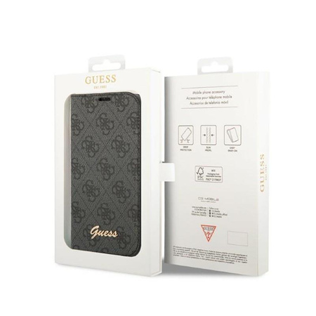 Guess 4G Metal Camera Outline Booktype Case - Coque pour iPhone 14 Plus (noir)