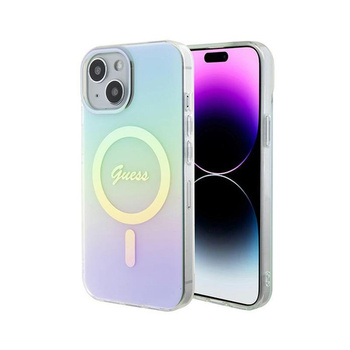 Guess IML Iridescent MagSafe - étui pour iPhone 15 (turquoise)