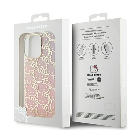 Hello Kitty IML Gradient Electrop Crowded Kitty Head - iPhone 14 Pro Max Hülle (rosa)