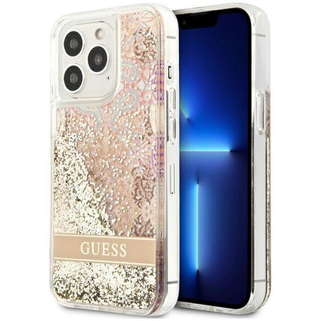 Guess Liquid Glitter Paisley - Coque iPhone 13 Pro (Or)