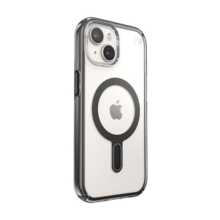 Speck Presidio Perfect-Clear ClickLock & Magsafe - iPhone 15 Case (Clear / Frosted Black / Slate Grey)