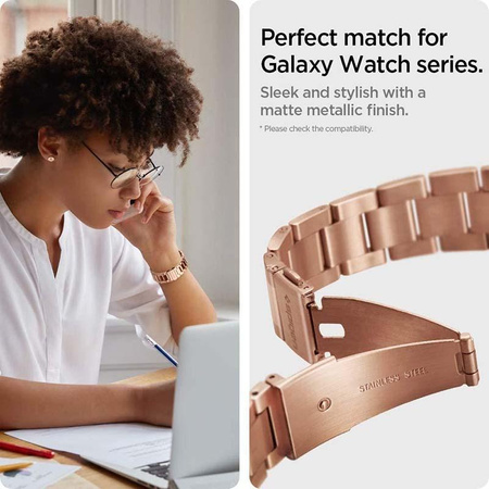 Spigen Modern Fit szalag - karkötő Samsung Galaxy Watch 4 / 5 / 5 Pro / 6 (rózsaszín arany)