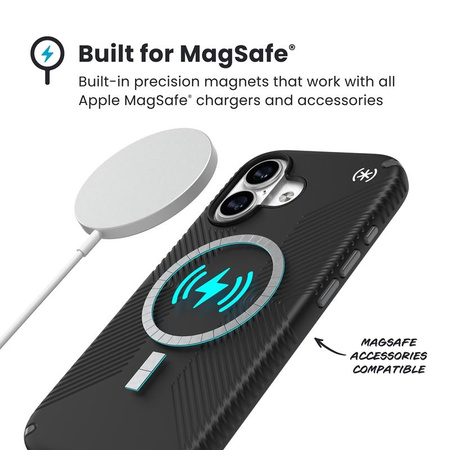Speck Presidio2 Grip MagSafe - iPhone 17 Case (Black / Slate Grey / White)