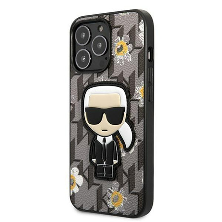 Karl Lagerfeld Iconic Karl Flower - pouzdro pro iPhone 13 Pro (šedé)