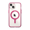 Speck Presidio Perfect-Clear with Impact Geometry + MagSafe - iPhone 14 / iPhone 13 Case with MICROBAN Coating (Clear / Digital Pink)