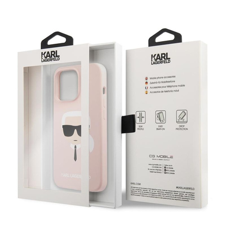 Karl Lagerfeld Silicone Iconic Karl`s Head - iPhone 13 Case (pink)