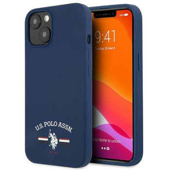 US Polo Assn Silicone Logo - Coque pour iPhone 13 (bleu marine)