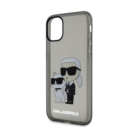 Karl Lagerfeld IML Glitter Karl & Choupette - iPhone 11 Tasche (schwarz)