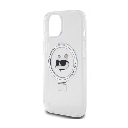 Karl Lagerfeld Ring Stand Choupette Head MagSafe - iPhone 15 Case (white)