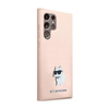 Karl Lagerfeld Silicone Choupette Metal Pin - Samsung Galaxy S24 Ultra Case (pink)