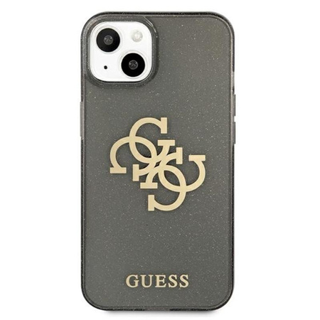Guess Glitter 4G Big Logo - pouzdro pro iPhone 13 mini (černé)