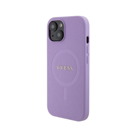 Guess Saffiano MagSafe - pouzdro pro iPhone 15 (fialové)