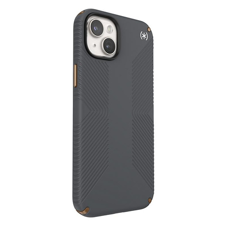 Speck Presidio2 Grip Magsafe - Tasche iPhone 15 Plus / iPhone 14 Plus (Holzkohle Grau / Cool Bronze / Weiß)