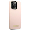 Guess Silicone Logo Plate MagSafe - iPhone 14 Pro Max Case (pink)