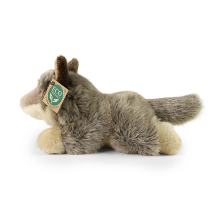 Mascotte realistica di peluche Lupo sdraiato 20 cm Rappa ecologica 