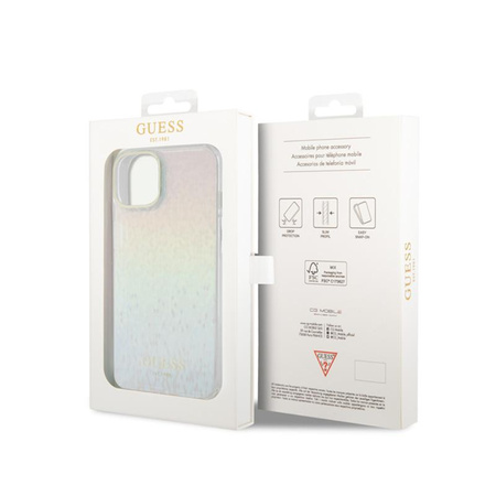 Guess IML Faceted Mirror Disco Iridescent - pouzdro pro iPhone 15 (duhové)