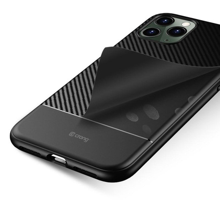 Crong Prestige Carbon Cover - Coque pour iPhone 11 Pro Max (noir)