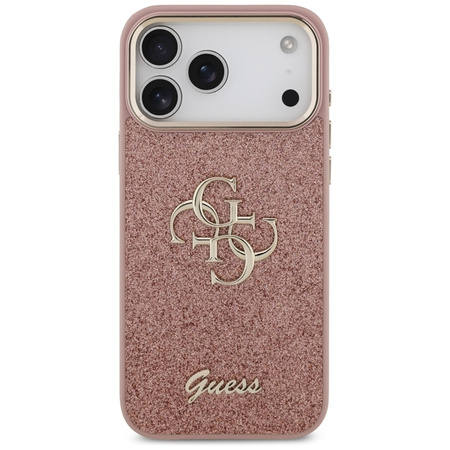 Guess Fixed Glitter Big 4G Metal Frame - Case iPhone 17 Pro Max (pink)