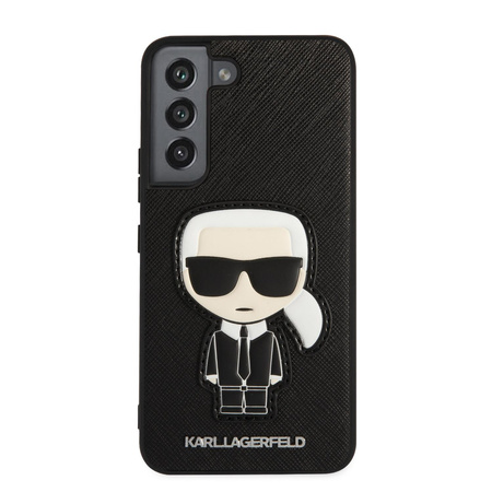 Karl Lagerfeld Saffiano Ikonik Patch - pouzdro pro Samsung Galaxy S22 (černé)