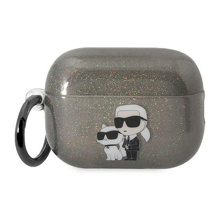 Karl Lagerfeld Glitter NFT Karl & Choupette - AirPods Pro 2 tok (fekete)