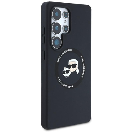 Karl Lagerfeld Silikon Doppelköpfe und Kreis MagSafe - Samsung Galaxy S25 Ultra Case (schwarz)