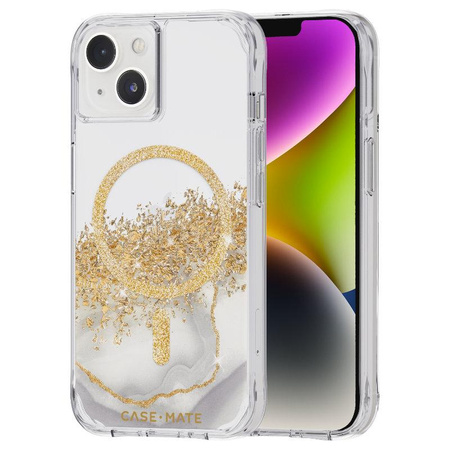 Case-Mate Karat MagSafe - pouzdro pro iPhone 14 zdobené zlatem (Marble)
