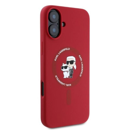 Karl Lagerfeld Silikon Karl & Choupette Ring MagSafe – Hülle für iPhone 16 (rot)
