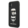 Karl Lagerfeld 3D gumi Karl & Choupette fejek - iPhone 11 tok (fekete)