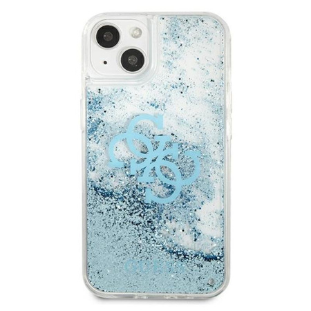 Étui Guess Liquid Glitter 4G Big Logo - iPhone 13 mini (bleu)