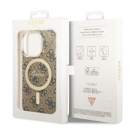 Guess 4G MagSafe - Étui pour iPhone 14 Pro Max (Marron)