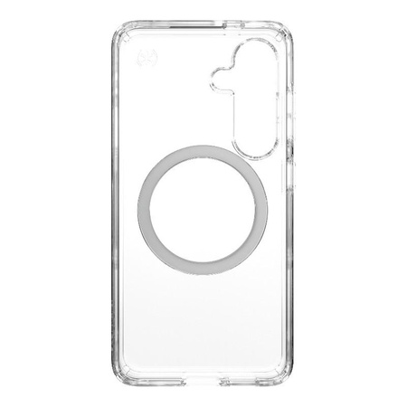 Speck Presidio Perfect-Clear Magnet - Samsung Galaxy S25 / S24 MagSafe Case (Clear / Chrome Finish / Serene Silver)