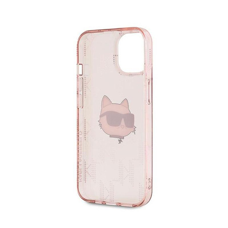 Karl Lagerfeld IML Choupette Head & Monogram - pouzdro pro iPhone 13 (růžové)