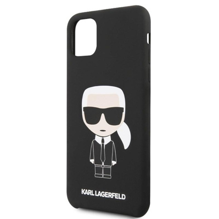 Pouzdro Karl Lagerfeld Fullbody Silicone Iconic - iPhone 11 Pro Max (černé)