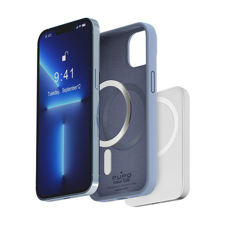 PURO ICON MAG - iPhone 14 Plus MagSafe Tasche (Sierra Blau)