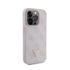 Guess bőr 4G Triangle Strass - iPhone 15 Pro tok (rózsaszín)