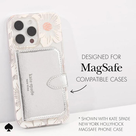 Kate Spade New York Morgan MagSafe Wallet - magnetická peněženka (stříbrná metalíza)