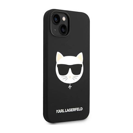 Karl Lagerfeld Choupette Head MagSafe Silikon - Hülle für iPhone 14 Plus (Schwarz)