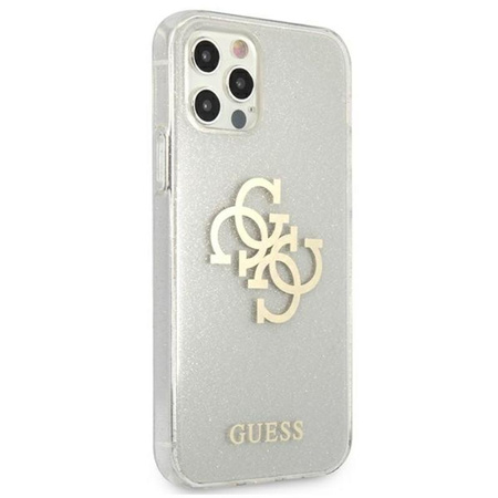 Guess Glitter 4G Big Logo - iPhone 12 Pro Max Tasche (Transparent)