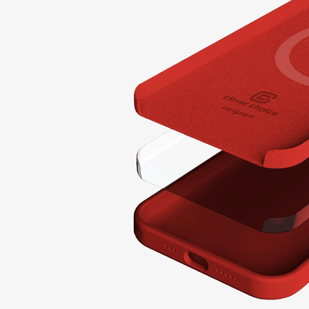 Crong Color Cover Magnetisch - iPhone 13 Pro MagSafe Gehäuse (rot)