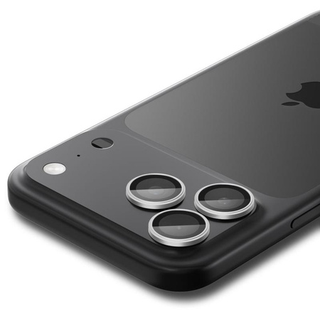 Spigen Optik Pro GLAS.TR EZ Fit Kameraschutz 2er-Pack - Glaslinsenschutz für iPhone 16 Pro / 16 Pro Max / 17 Pro / 17 Pro Max (2 Stück) (Silber)