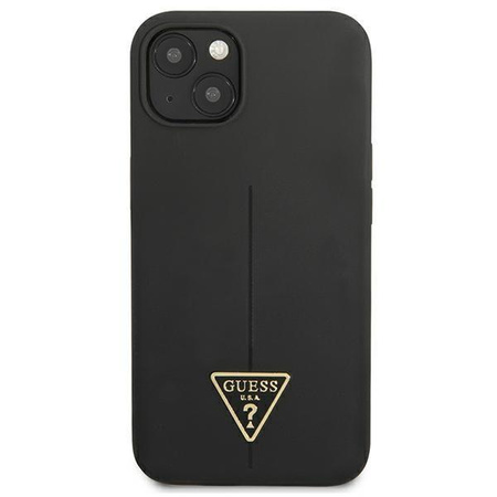 Guess Silikonové pouzdro s trojúhelníkovým logem - iPhone 13 mini (černé)