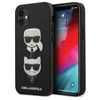 Karl Lagerfeld Saffiano Karl & Choupette Heads - iPhone 12 mini case (black)