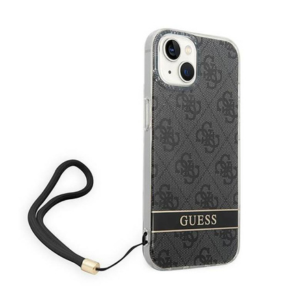 Guess 4G Print Cord - Case with lanyard iPhone 14 (black)